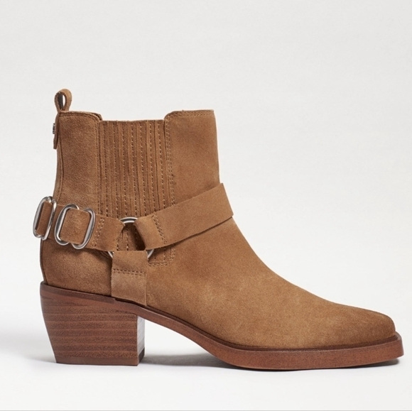 NEW Sam Edelman Womens Bellamie Camel Western Boho Heels Square Toe shoes - Picture 5 of 15